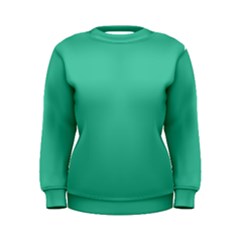 True Biscay Green Solid Color Women s Sweatshirt by SpinnyChairDesigns