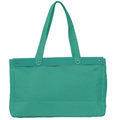 True Biscay Green Solid Color Canvas Work Bag by SpinnyChairDesigns