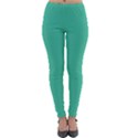 True Biscay Green Solid Color Lightweight Velour Leggings View1