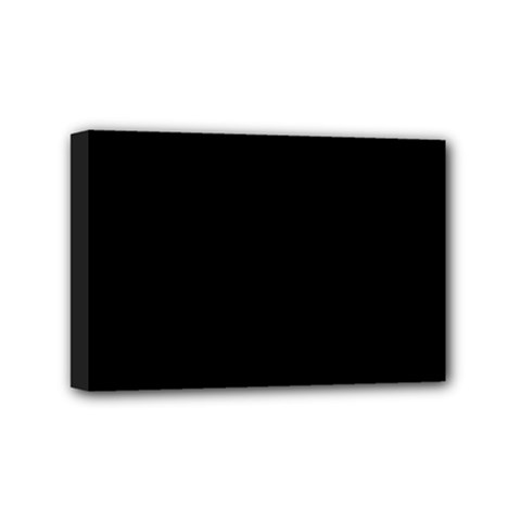 True Black Solid Color Mini Canvas 6  x 4  (Stretched)