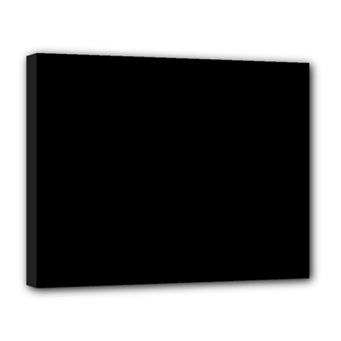 True Black Solid Color Canvas 14  x 11  (Stretched)