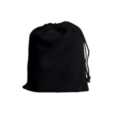 True Black Solid Color Drawstring Pouch (Large)