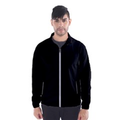 True Black Solid Color Men s Windbreaker