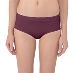 True Burgundy Color Mid-waist Bikini Bottoms by SpinnyChairDesigns