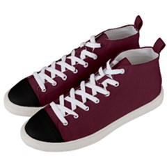 True Burgundy Color Men s Mid-top Canvas Sneakers by SpinnyChairDesigns