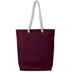 True Burgundy Color Full Print Rope Handle Tote (small) by SpinnyChairDesigns