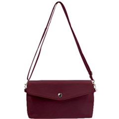 True Burgundy Color Removable Strap Clutch Bag by SpinnyChairDesigns