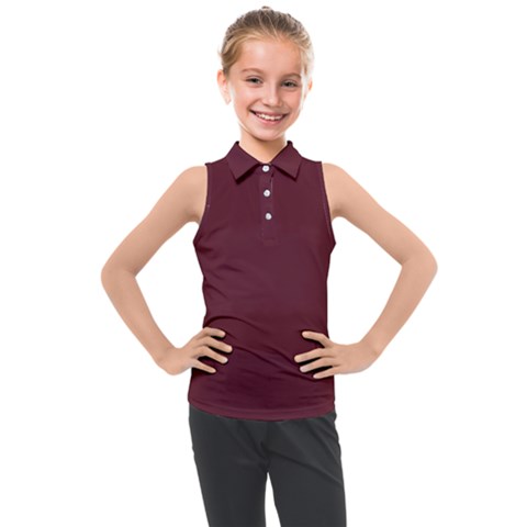 True Burgundy Color Kids  Sleeveless Polo Tee by SpinnyChairDesigns