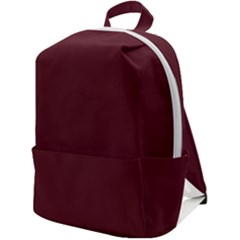 True Burgundy Color Zip Up Backpack by SpinnyChairDesigns