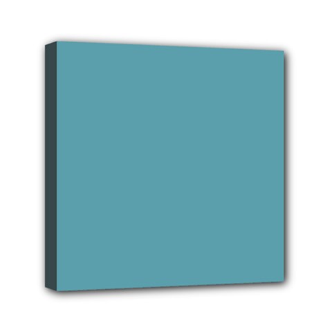 True Cadet Blue Teal Color Mini Canvas 6  X 6  (stretched) by SpinnyChairDesigns
