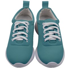 True Cadet Blue Teal Color Kids Athletic Shoes by SpinnyChairDesigns