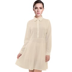 True Champagne Color Long Sleeve Chiffon Shirt Dress by SpinnyChairDesigns