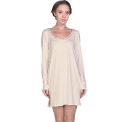 True Champagne Color Long Sleeve Nightdress by SpinnyChairDesigns