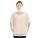True Champagne Color Batwing Chiffon Blouse View1
