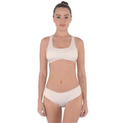 True Champagne Color Criss Cross Bikini Set by SpinnyChairDesigns