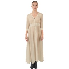 True Champagne Color Button Up Boho Maxi Dress by SpinnyChairDesigns