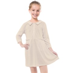 True Champagne Color Kids  Quarter Sleeve Shirt Dress by SpinnyChairDesigns