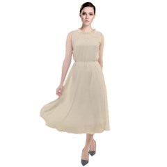 True Champagne Color Round Neck Boho Dress by SpinnyChairDesigns