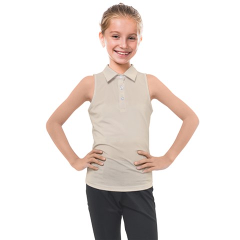 True Champagne Color Kids  Sleeveless Polo Tee by SpinnyChairDesigns