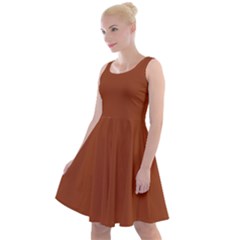 True Cinnamon Color Knee Length Skater Dress by SpinnyChairDesigns