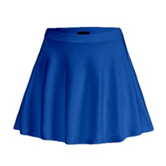 True Cobalt Blue Color Mini Flare Skirt by SpinnyChairDesigns