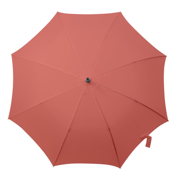True Coral Pink Color Hook Handle Umbrellas (Medium)
