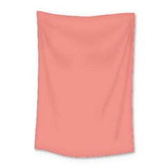 True Coral Pink Color Small Tapestry by SpinnyChairDesigns