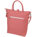 True Coral Pink Color Buckle Top Tote Bag View2