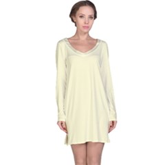 True Cream Color Long Sleeve Nightdress by SpinnyChairDesigns