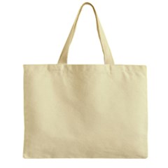 True Cream Color Zipper Mini Tote Bag by SpinnyChairDesigns