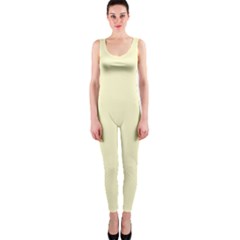 True Cream Color One Piece Catsuit by SpinnyChairDesigns