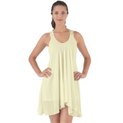 True Cream Color Show Some Back Chiffon Dress by SpinnyChairDesigns