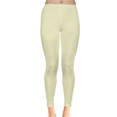 True Cream Color Inside Out Leggings by SpinnyChairDesigns