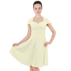 True Cream Color Cap Sleeve Midi Dress by SpinnyChairDesigns