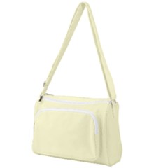 True Cream Color Front Pocket Crossbody Bag by SpinnyChairDesigns