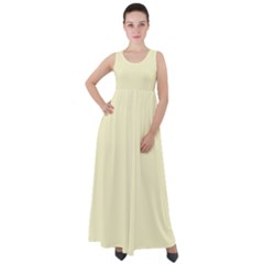 True Cream Color Empire Waist Velour Maxi Dress by SpinnyChairDesigns