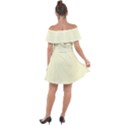 True Cream Color Off Shoulder Velour Dress View2
