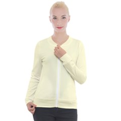 True Cream Color Casual Zip Up Jacket by SpinnyChairDesigns