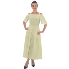 True Cream Color Shoulder Straps Boho Maxi Dress  by SpinnyChairDesigns