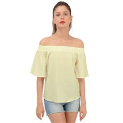 True Cream Color Off Shoulder Short Sleeve Top by SpinnyChairDesigns