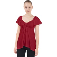 True Dark Red Color Lace Front Dolly Top