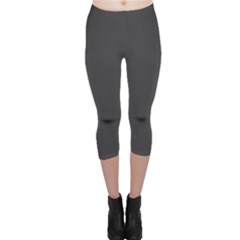 Dark Slate Grey Color Capri Leggings  by SpinnyChairDesigns