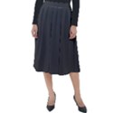 Dark Slate Grey Color Classic Velour Midi Skirt  View1