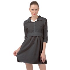 Dark Slate Grey Color Mini Skater Shirt Dress by SpinnyChairDesigns