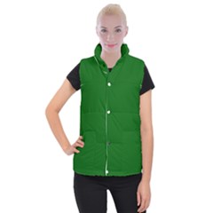 True Emerald Green Color Women s Button Up Vest by SpinnyChairDesigns