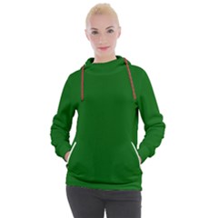 True Emerald Green Color Women s Hooded Pullover by SpinnyChairDesigns