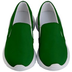 True Emerald Green Color Kids Lightweight Slip Ons by SpinnyChairDesigns