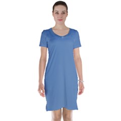 Faded Blue Color Short Sleeve Nightdress