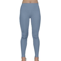 Faded Denim Blue Color Classic Yoga Leggings by SpinnyChairDesigns