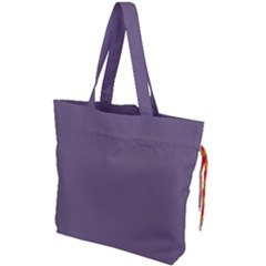 Grape Compote Purple Color Drawstring Tote Bag by SpinnyChairDesigns
